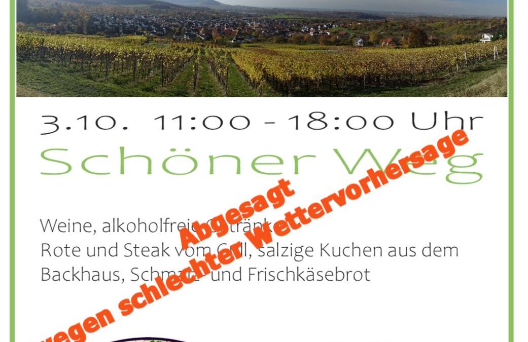 Weinberghock fällt aus